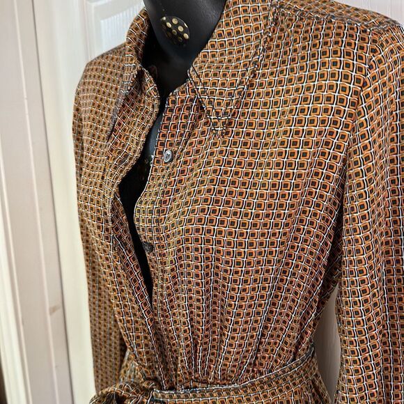 Diane Von Furstenberg Geometric Wrap Dress 
Tigress belted DVF Mocha Mousse XS - Picture 6 of 17